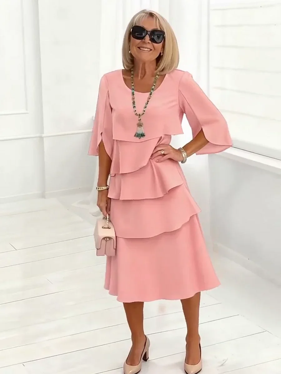 Charlotte™ | Elegant Midi Dress with Split Sleeves
