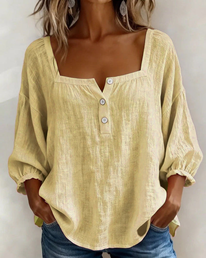 Elina | Elegant Square Collar Blouse