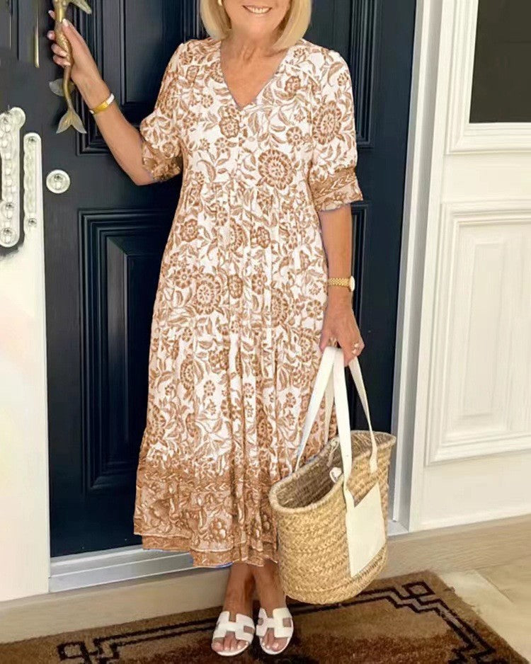 Madison – Floral V-Neck Dress