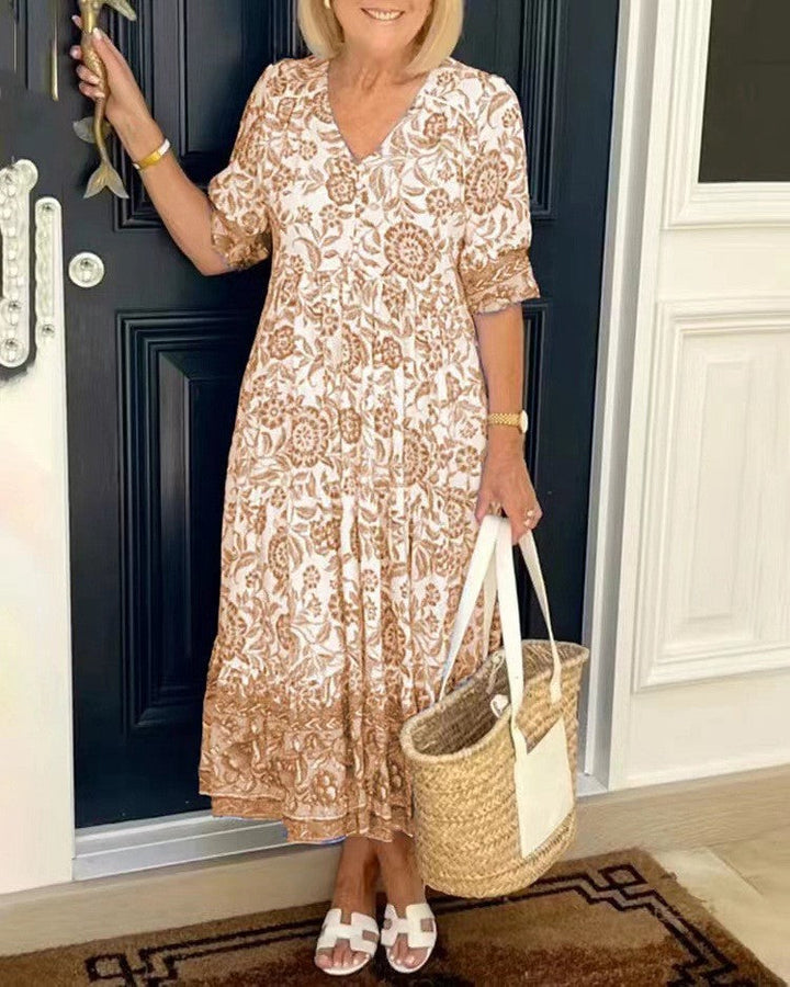 Madison – Floral V-Neck Dress