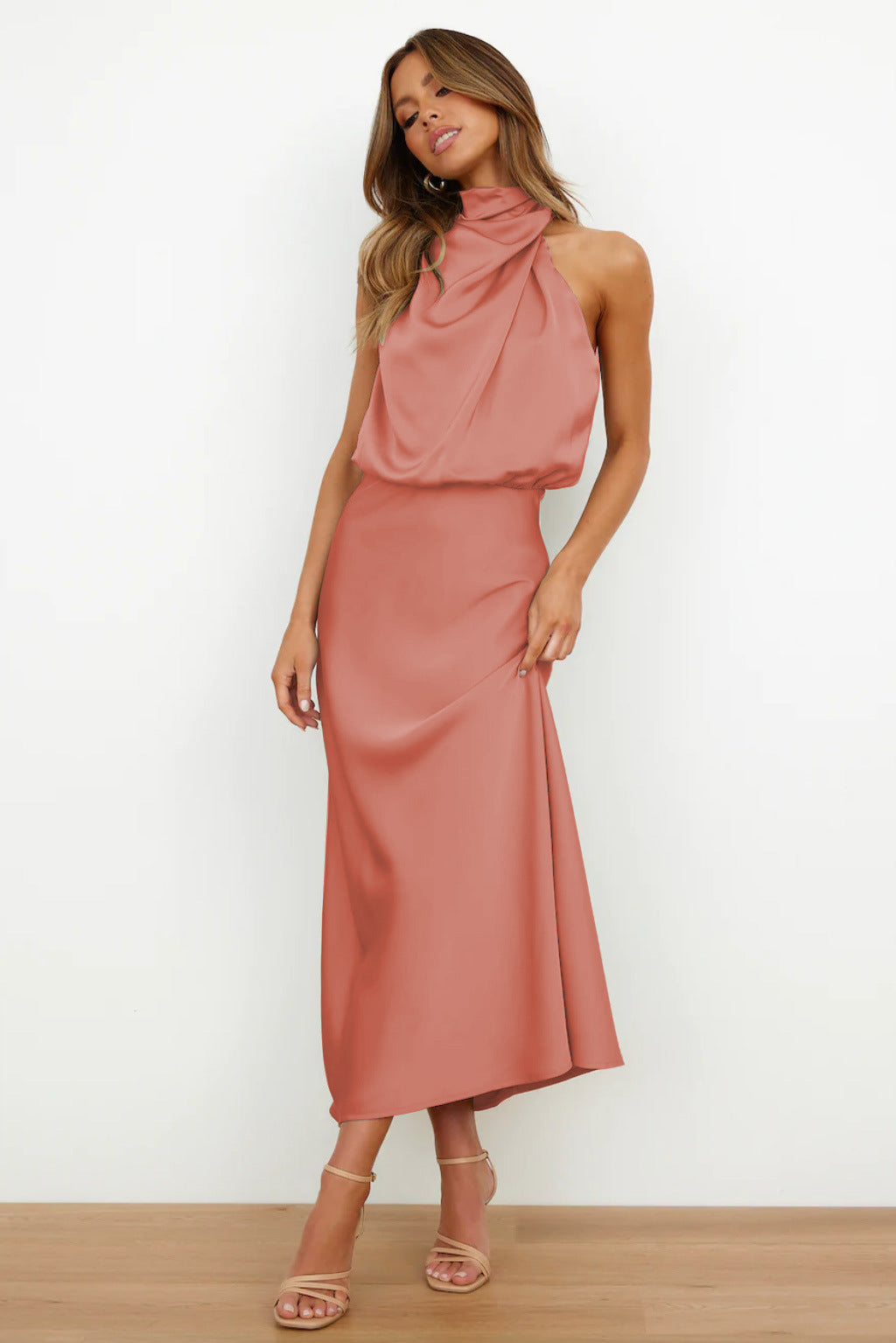 Quentin Draped Dress Sahara