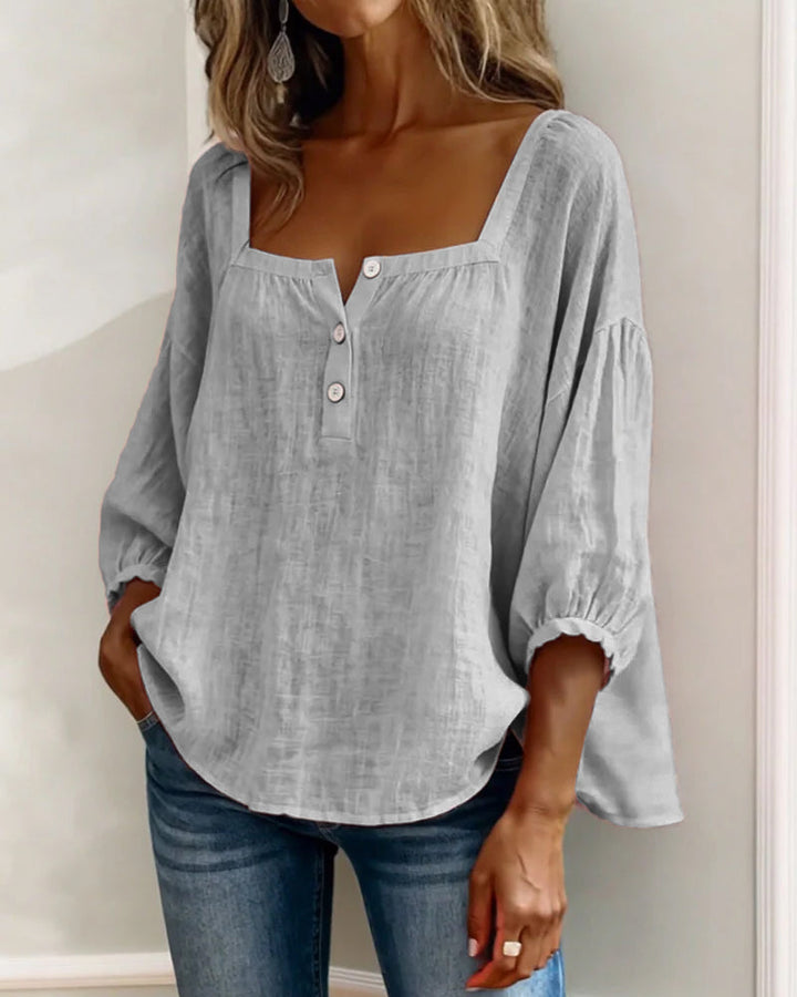 Elina | Elegant Square Collar Blouse