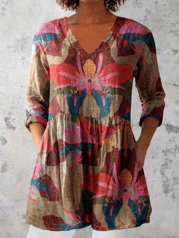 Harmony | Long Vintage V-Neck Shirt