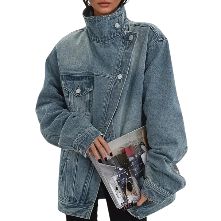 Sarah | Trendy Asymmetrical Button Jacket Street Style