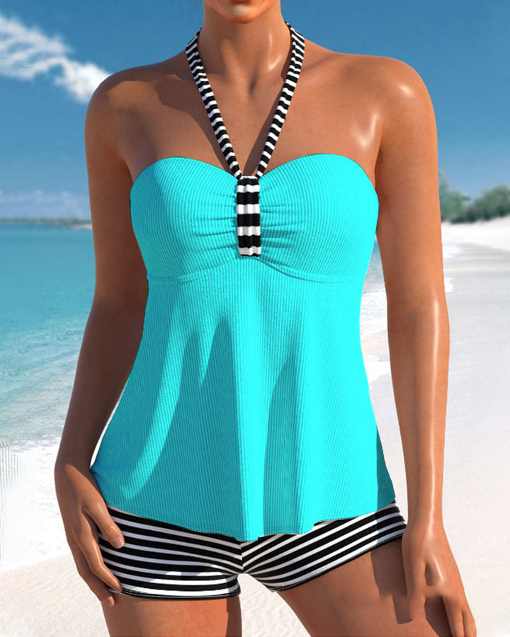 Backless Striped Tankinis