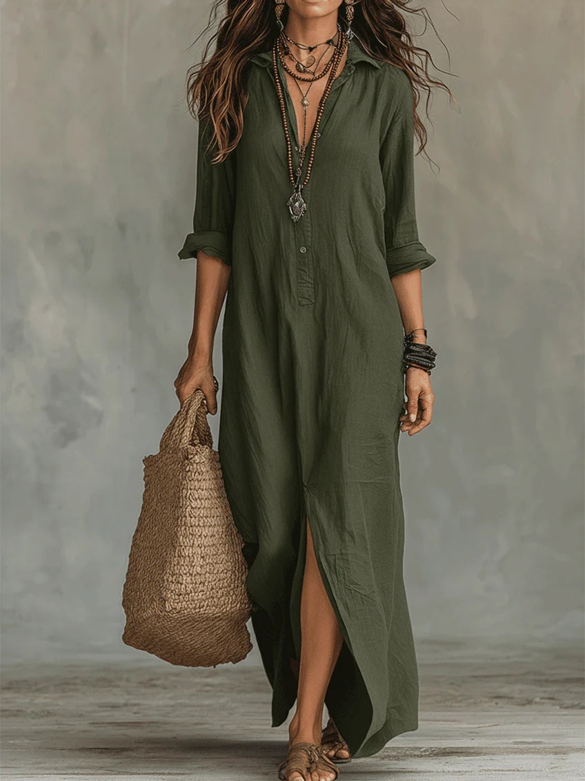 Soline | Long Dress with Buttons