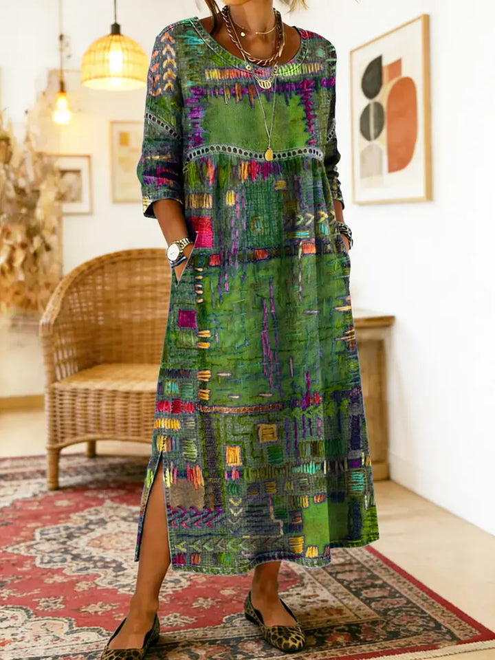 Marjan | Denim Dress with Unique Print