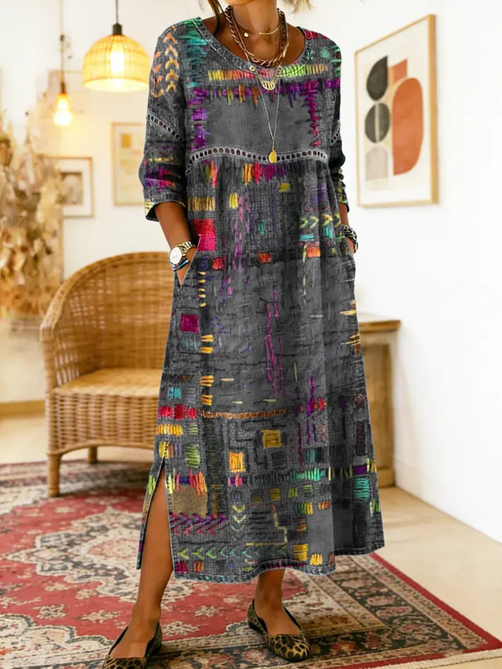 Marjan | Denim Dress with Unique Print