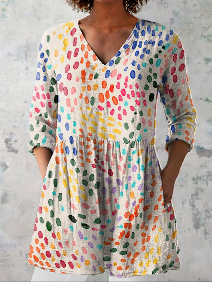 Bernadette | Long Vintage V-Neck Shirt