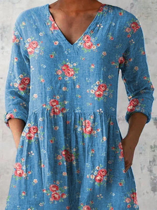 Mabel | Vintage Long V-Neck Shirt