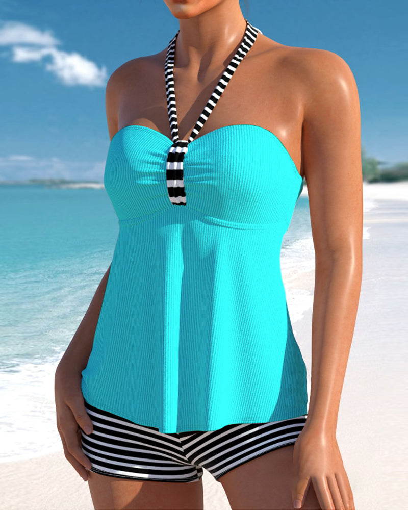Backless Striped Tankinis