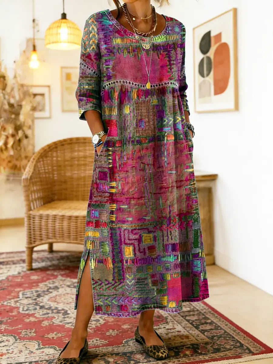 Marjan | Denim Dress with Unique Print