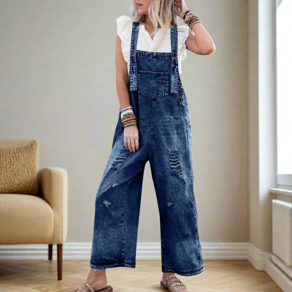 CARMELITA™ – Adjustable Vintage Washed Jumpsuit