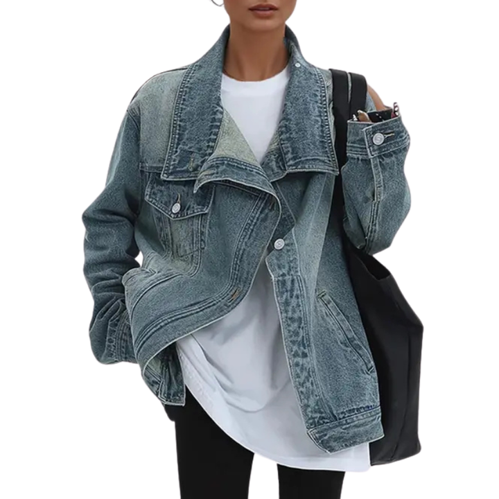 Sarah | Trendy Asymmetrical Button Jacket Street Style