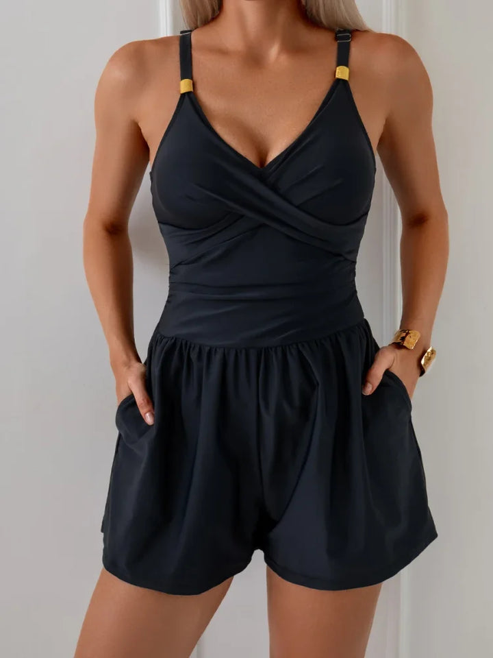 Sloane | Ruched Swim Jumpsuit with Pockets