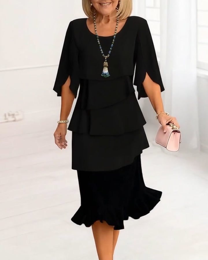 Anna | Elegant Midi Dress with Ruffles