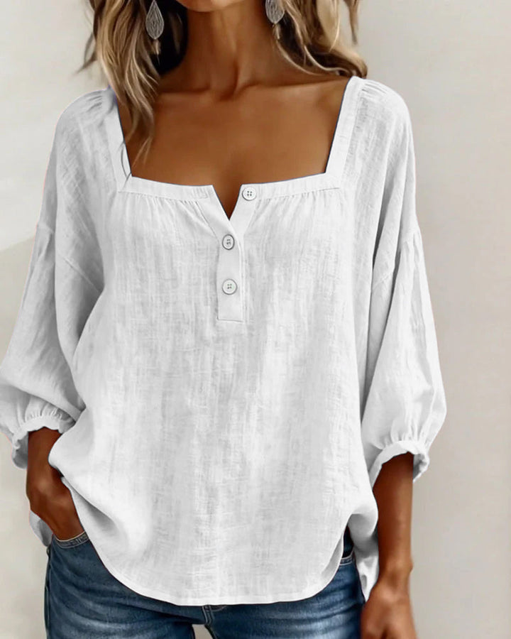 Elina | Elegant Square Collar Blouse