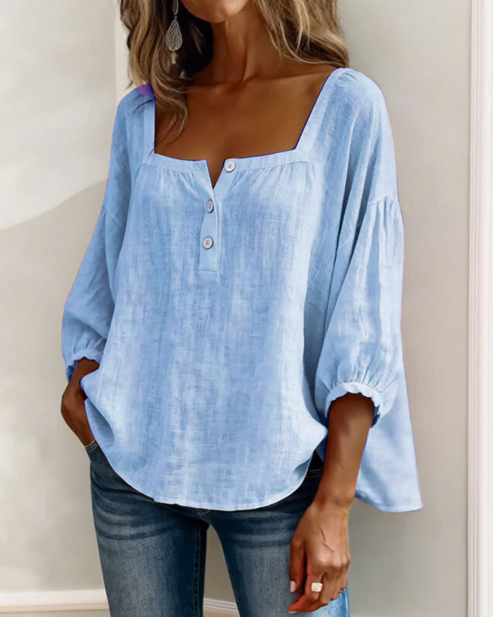 Elina | Elegant Square Collar Blouse