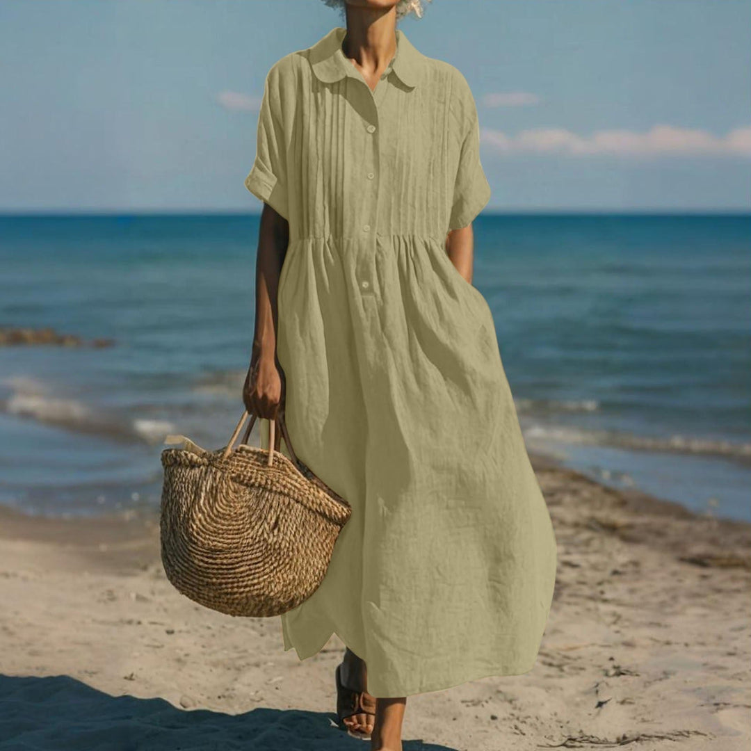 Arianne | Elegant Fluid Cotton Shirt Dress