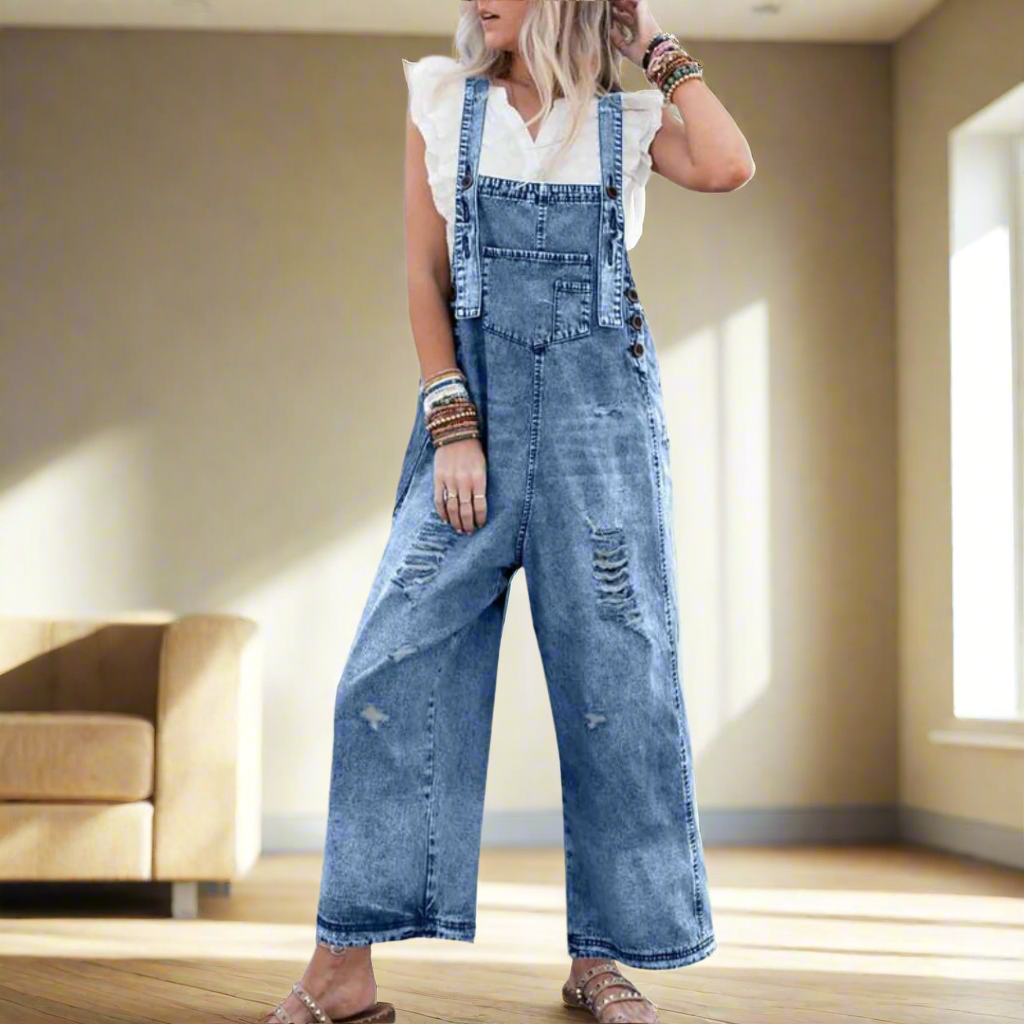 CARMELITA™ – Adjustable Vintage Washed Jumpsuit