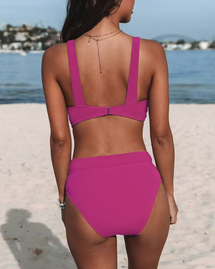 Hilde – High-waisted solid swimsuit