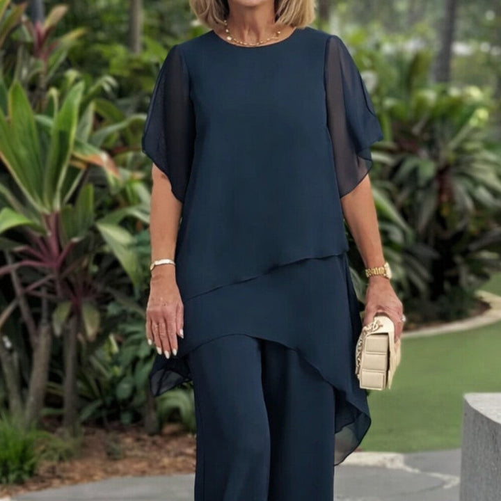 Herlene™ | Chic Asymmetrical Top & Pants Set