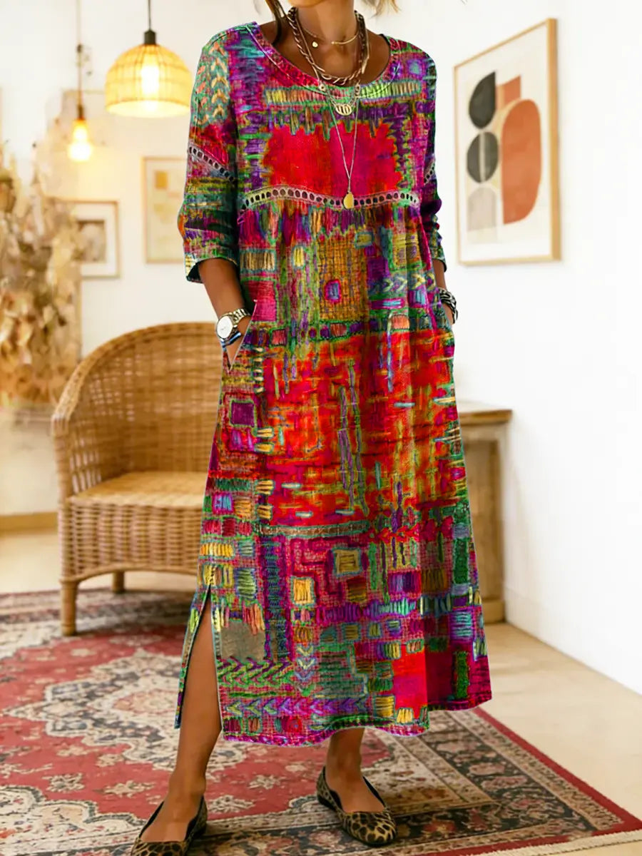 Marjan | Denim Dress with Unique Print