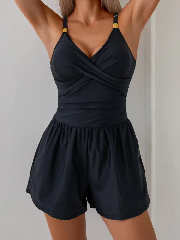 Sloane | Ruched Swim Jumpsuit with Pockets