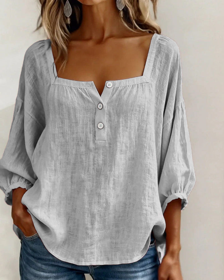 Elina | Elegant Square Collar Blouse