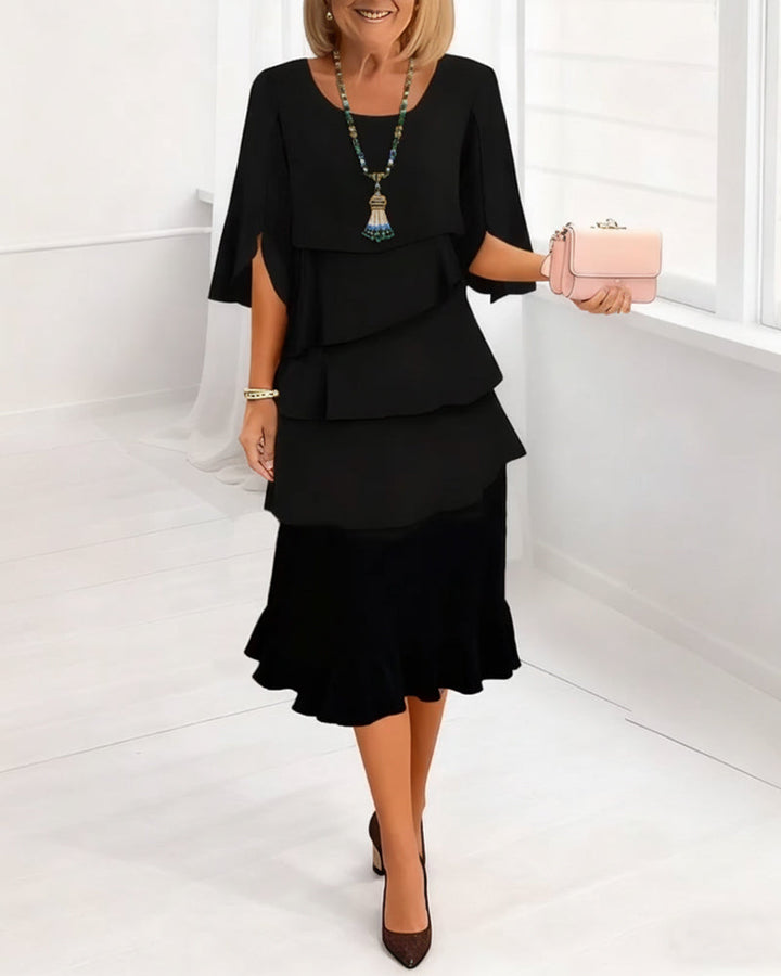 Charlotte™ | Elegant Midi Dress with Split Sleeves