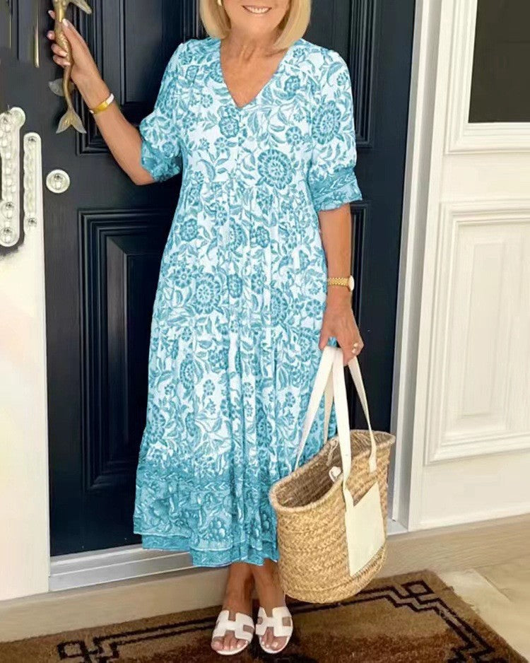 Madison – Floral V-Neck Dress