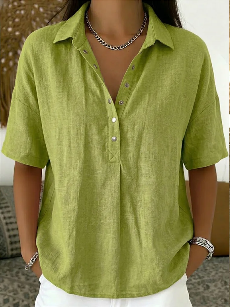Louise | Blouse with collar and button details