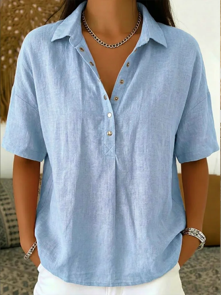 Louise | Blouse with collar and button details