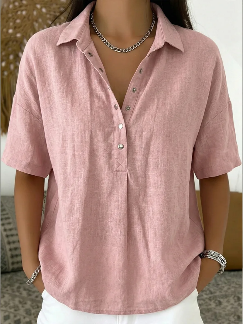 Louise | Blouse with collar and button details