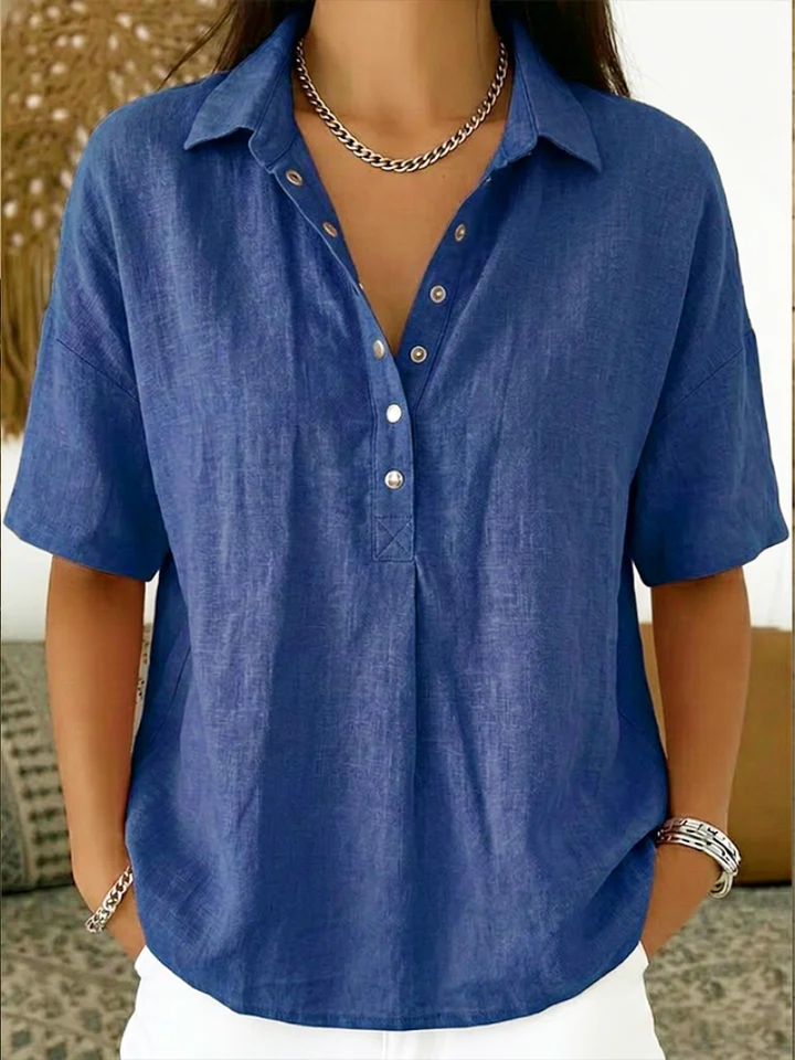 Louise | Blouse with collar and button details
