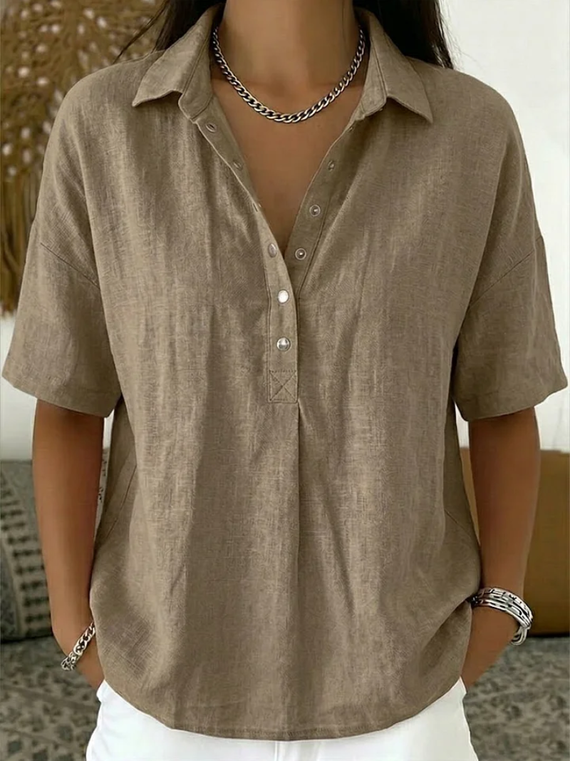 Louise | Blouse with collar and button details