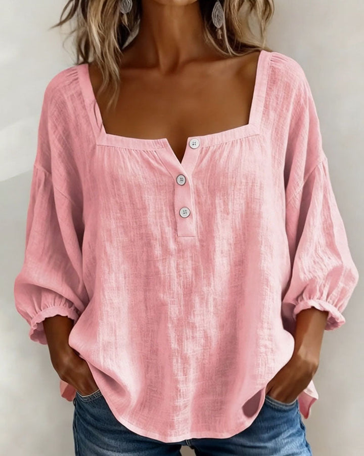 Elina | Elegant Square Collar Blouse