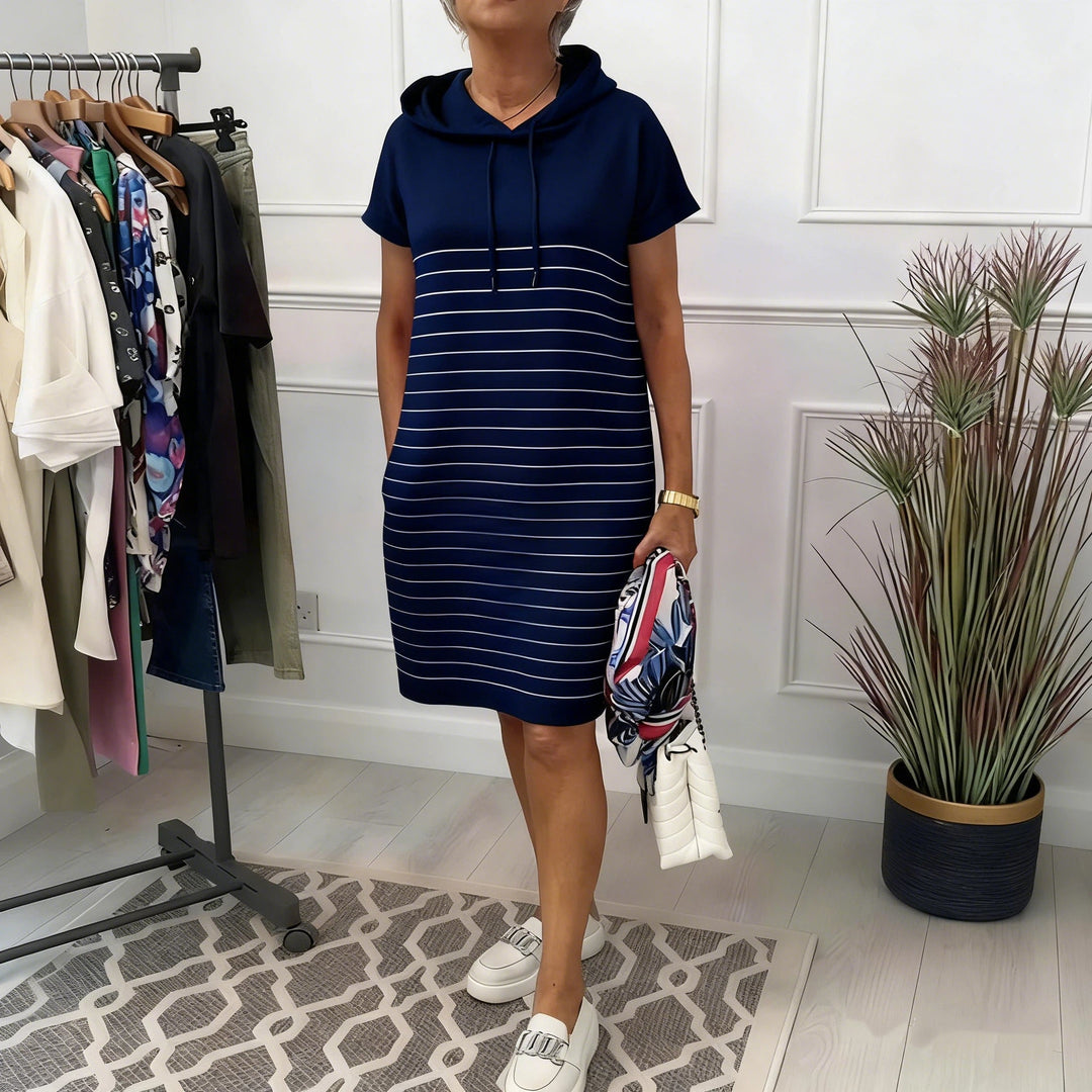 Gavellea | Striped Hoodie Dress, Casual Comfort