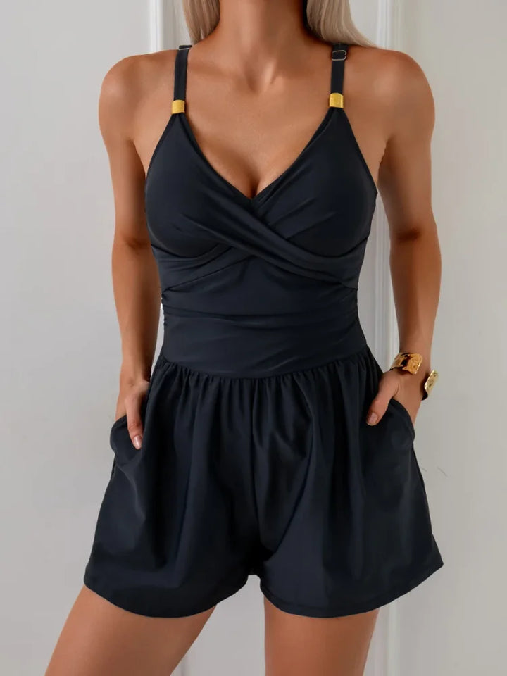Sloane | Ruched Swim Jumpsuit with Pockets