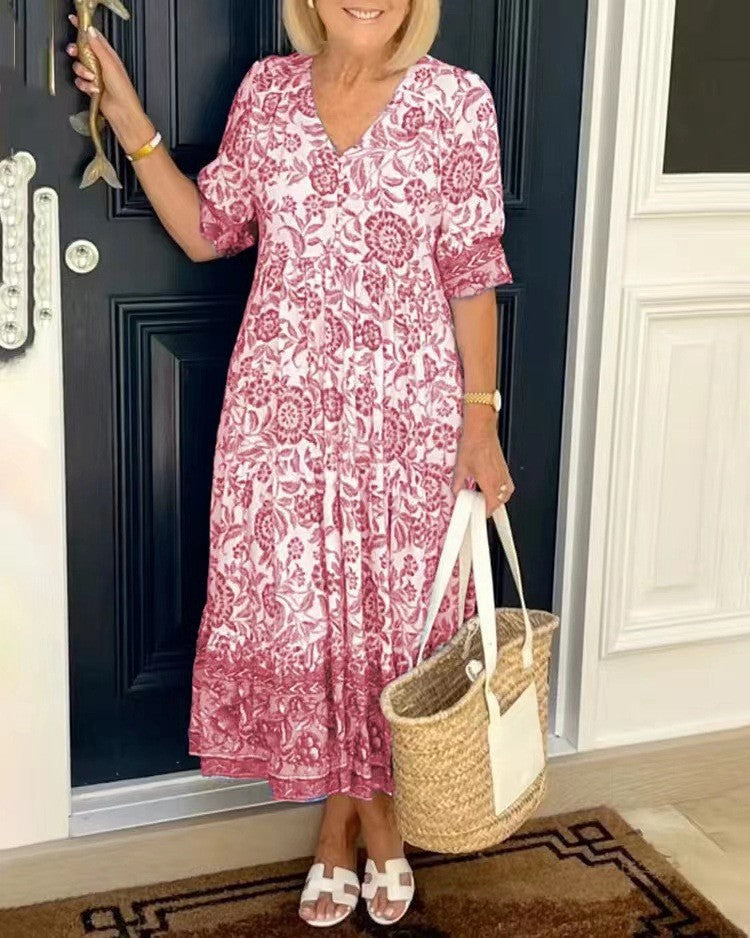 Madison – Floral V-Neck Dress