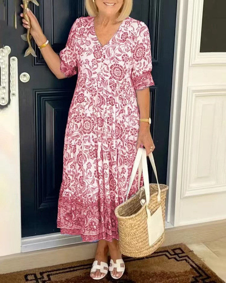 Madison – Floral V-Neck Dress