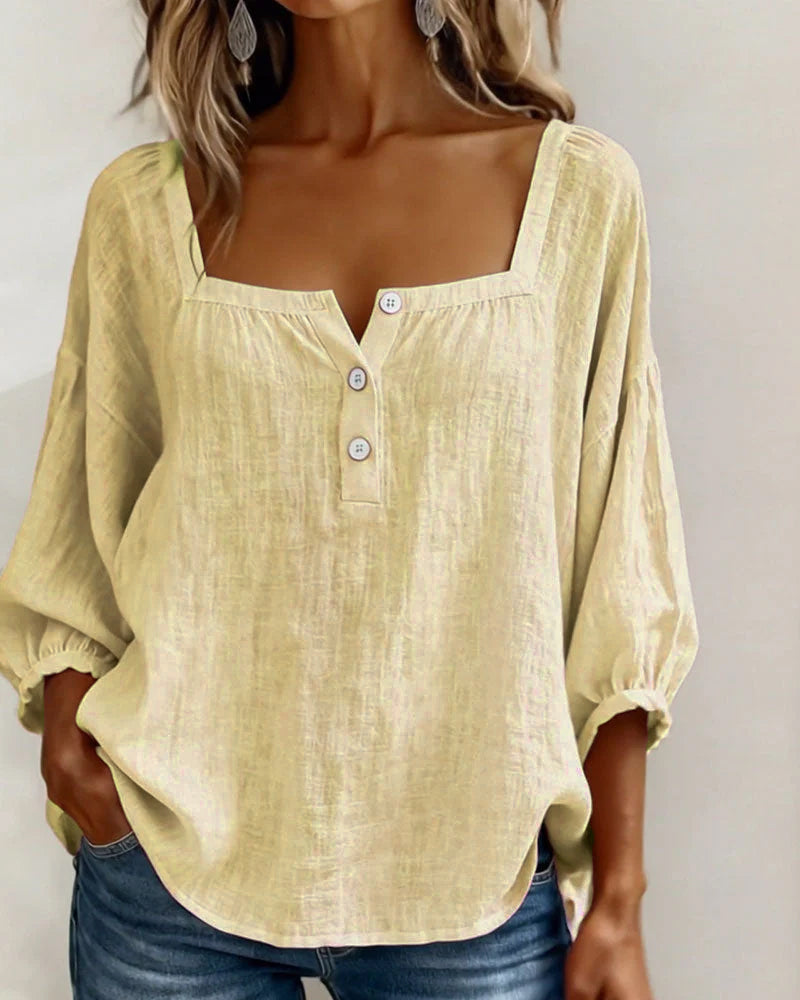 Elina | Elegant Square Collar Blouse