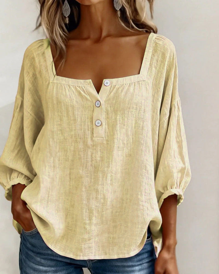 Elina | Elegant Square Collar Blouse