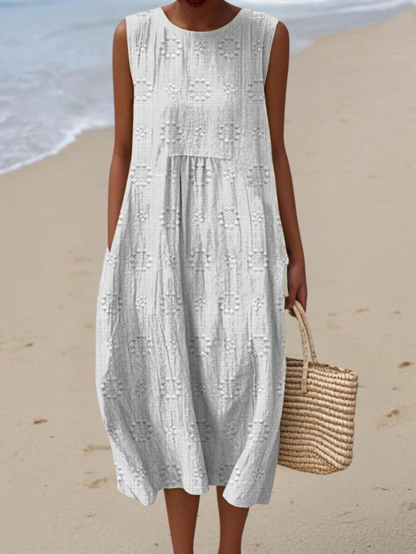 Rose | Elegant and Refined Midi Dress with Delicate Embroidery