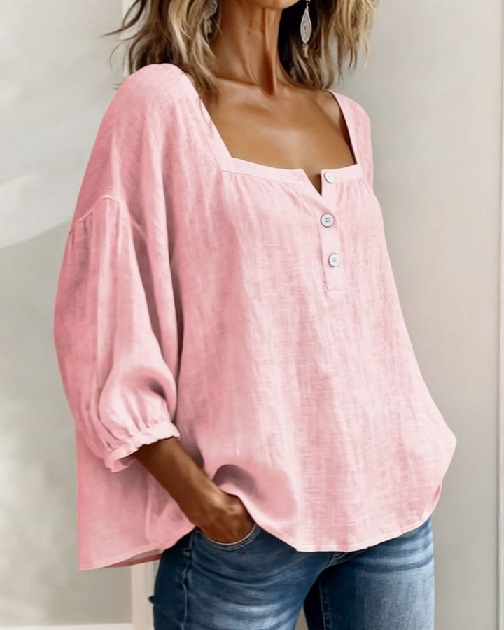 Elina | Elegant Square Collar Blouse