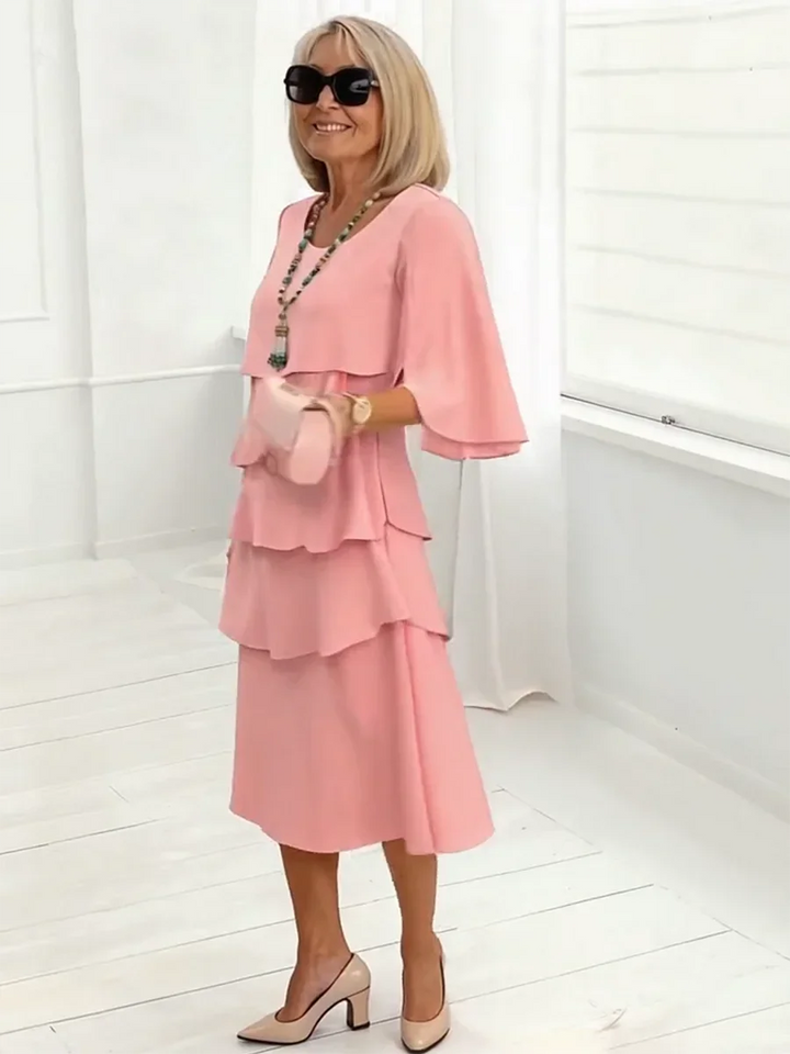 Charlotte™ | Elegant Midi Dress with Split Sleeves
