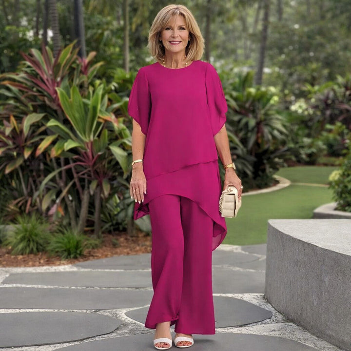 Herlene™ | Chic Asymmetrical Top & Pants Set