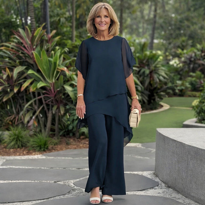 Herlene™ | Chic Asymmetrical Top & Pants Set