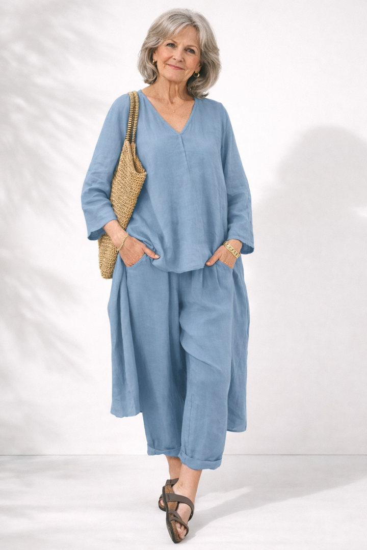 Adriena | Elegant Two-Piece Set with V-Neck
