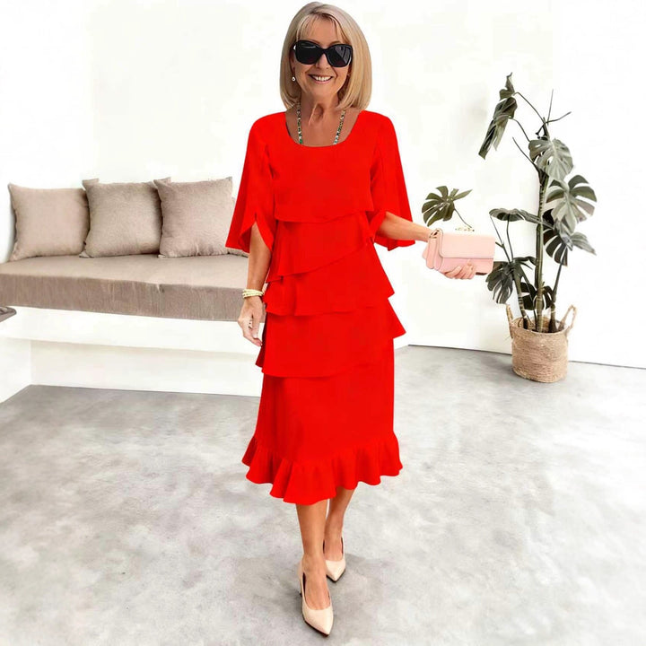 Anna | Elegant Midi Dress with Ruffles